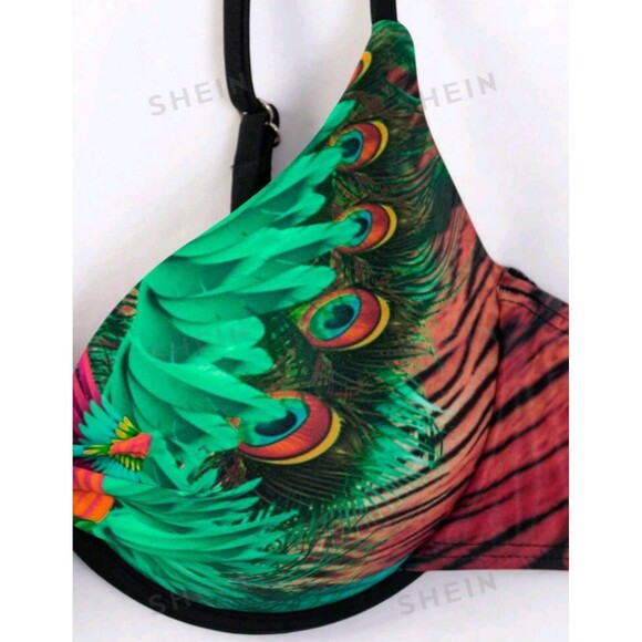 Peacock Print Bikini Set X-LARGE (12) - Picture 5 of 7